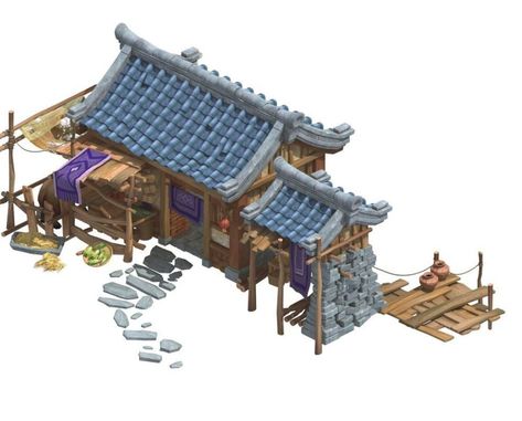 Home Architecture Styles, Drawing 101, Architecture Styles, Chinese House, Ancient Chinese Architecture, Environment Painting, Ancient Houses, House Games, Isometric Art