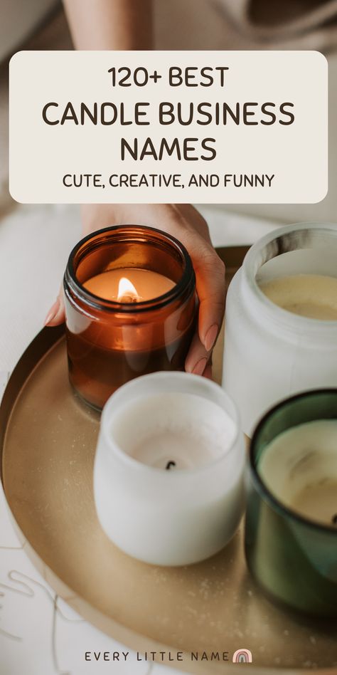 Four candles on a tray. Candle Business Names, Diy Candle Business, Company Name Ideas, Candle Photography Ideas, Candle Logo Design, Candle Making For Beginners, Candle Making Recipes, Best Candle, Shop Name Ideas