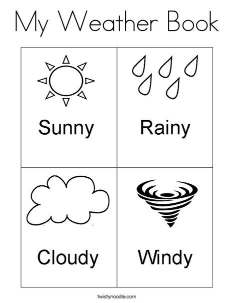 My Weather Book Coloring Page from TwistyNoodle.com My Weather Book, Weather Book, Weather Calendar, Coloring Pictures For Kids, Weather Books, Weather Worksheets, Preschool Weather, Weather Art, Weather Crafts