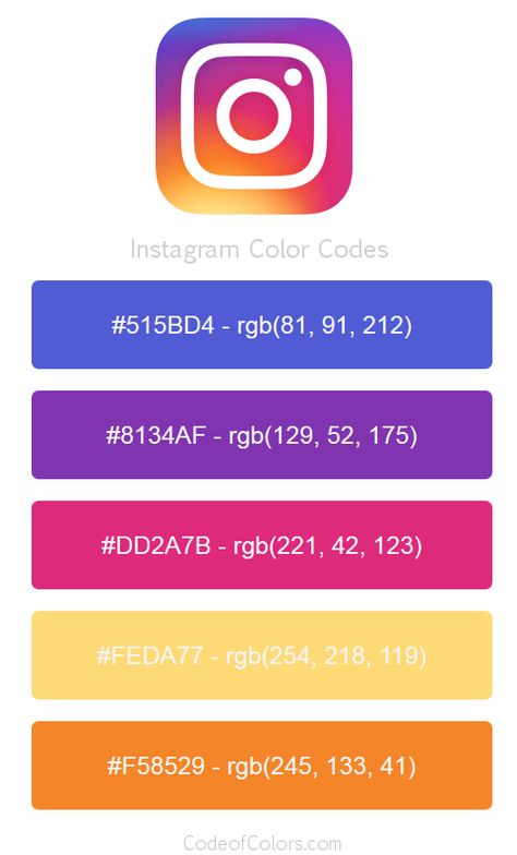 Instagram Color Pallete, Instagram Palette Theme, Instagram Logo Color, Instagram Colour Palette, Color Palette Instagram, Instagram Color Palette, National Geographic Kids Magazine, Teacher Instagram, Rgb Code