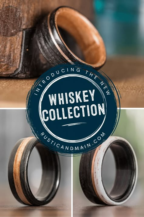 Whiskey Barrel Wedding Ring, Whiskey Collection, Ring Assortment, Whiskey Barrel Ring, Whiskey Barrel Wedding, Barrel Wedding, Wooden Wedding Bands, Rustic Wedding Bands, Barrel Ring