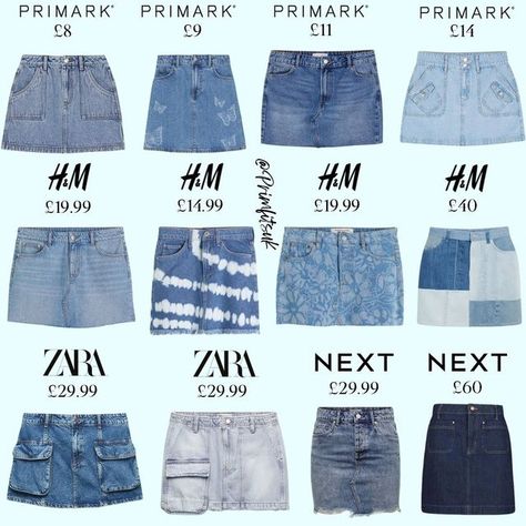 𝐇𝐢𝐠𝐡𝐬𝐭𝐫𝐞𝐞𝐭 & 𝐎𝐧𝐥𝐢𝐧𝐞 𝐅𝐚𝐬𝐡𝐢𝐨𝐧 𝐈𝐧𝐬𝐩𝐨 | 𝐅𝐢𝐧𝐝𝐬 on Instagram: "denim skirts are a must have this spring! so many styles to choose, from the highstreet & online 💙🌷 • which skirts are you favourite? 🥰 follow @primfitsuk for more 💘 • #primark #primarkuk #ukfashion #primarkhaul #primarkbeauty #primarkfashion #primarkshoes #primarkaccessories #primarklondon #primarklovers #primarkfinds #primarksets #beautytips #beautytools #clotheshaul #plthaul #pltstyle #primarkstyle # Primark Finds, Primark Outfit, Primark Fashion, Primark Shoes, Primark Uk, Denim Skirts, Uk Fashion, Marbella, Summer Outfit