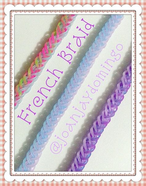 FRENCH BRAID Bracelets Rainbow Loom Bracelets, Loom Bracelet, Loom Bands, Loom Bracelets, Rainbow Loom, French Braid, Braided Bracelets, Friendship Bracelets, Loom