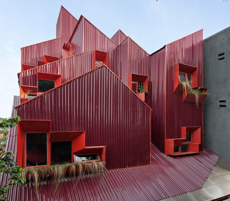 Corrugated Iron, Building Images, Passive Design, Boarding House, West Java, Red Zone, Chongqing, Red House, Urban Spaces