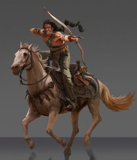 Warhorse Concept Art, Dothraki Art, Archer On Horse, Arabic Warrior, Gaul Warrior, Warrior On Horse, Horse Archery, Horse Archer, Geek Movies