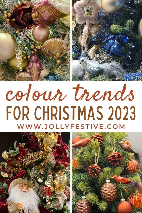 2023 Tree Trends, 2023 Christmas Trees Trends, Holiday 2023 Color Trends, 2023 Xmas Tree, Christmas Tree Styles 2023, Christmas Trees For 2023, Non Flocked Christmas Tree Ideas, Colors For Christmas 2023, Color Scheme For Christmas Tree