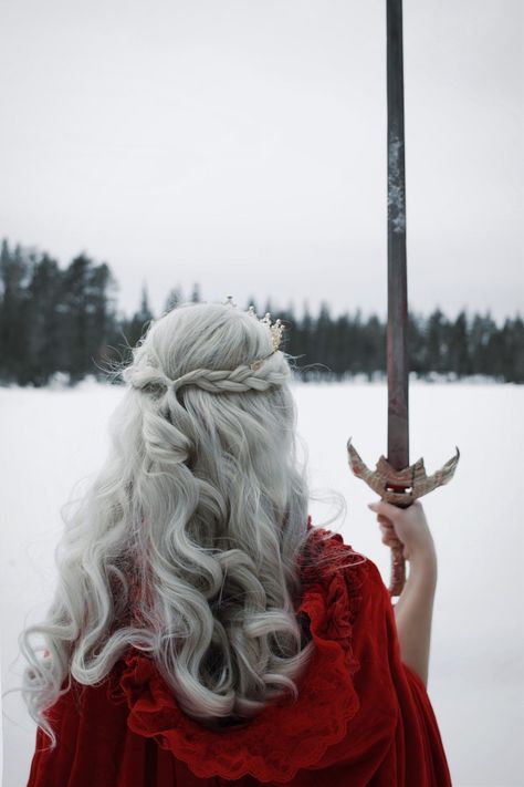 @ ducktrees on Instagram. Red Gown in the snow. Royalcore. Knights sword, snow white, Narnia, fantasy, fairytale, velvet cape, blood red, ice princess, winter red, game of thrones aesthetic Narnia Snow Aesthetic, White Hair Princess Aesthetic, White Hair Fantasy Aesthetic, Snow Fantasy Aesthetic, Nordic Princess Aesthetic, Medieval Winter Aesthetic, Blood In Snow Aesthetic, White Fantasy Aesthetic, Fantasy Princess Aesthetic