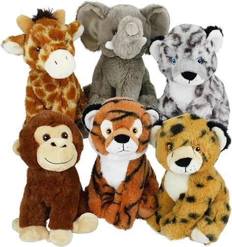 Pet Supplies : Multipet Eco Safari Animal Dog Toy, Assorted Styles, 8" : Amazon.com Stuffed Safari Animals, Zoo For Stuffed Animals, Wild Republic Stuffed Animals, Kenyan Animals Safari, Wild Animal Toys, Safari Toys, Animal Birthday, Safari Animals, Animal Party