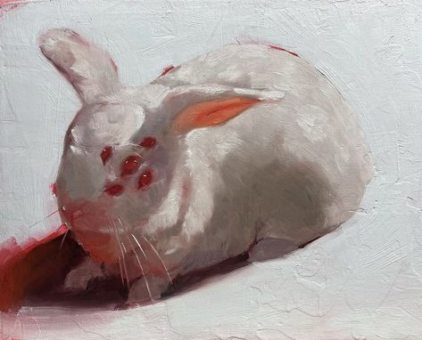 CHERRYGUNK on Instagram: "bun • oil on panel (8x10 inch) First piece of the new year! ❤️ . . . . . #fineart #oilpainting #contemporaryartist #artwork #artcollective #artstudio #darkart #darkartists #artesanato #kunst #artdaily #artcollector #figuredrawing #sketching #sketchbook". Multiple red eyed bunny Bunny Painting, Sketchbook Inspo, Rabbit Painting, Bunny Drawing, Rabbit Art, Bunny Art, Art Inspiration Painting, White Rabbit, Art Reference Photos