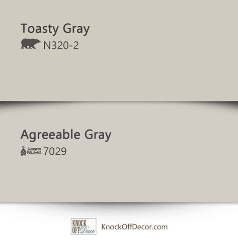 Behr-toasty-gray-vs-agreeable-gray Toasty Gray Behr Paint Kitchen, Toasted Grey Behr Paint, Behr Agreeable Gray Match, Behr Toasty Gray Paint, Behr Toasty Gray Vs Agreeable Gray, Behr Toasty Gray Bedroom, Repose Gray Behr Match, Behr Toasty Gray Coordinating Colors, Toasty Gray Behr Paint Living Room