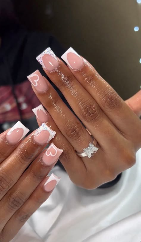 Girly Acrylic, Acrylic Toe Nails, Acrylic Nail Set, Colored Acrylic Nails, Girly Acrylic Nails, French Tip Acrylic Nails, Cute Acrylic Nail Designs, French Acrylic Nails, Short Square Acrylic Nails