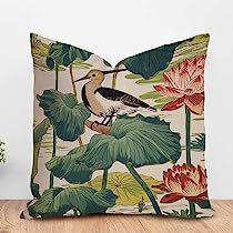 Floral Chair Living Room, Asian Pillows, Chinoiserie Blue, Soft Throw Pillows, Chinoiserie Style, Lotus Design, Sofa Pillow Covers, Throw Pillow Styling, Sofa Cushion Covers