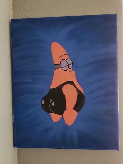 Canvas Art Spongebob, Art Spongebob, Spongebob Painting, Painting Ideas, Canvas Art, Paintings, Canvas, Water, Art