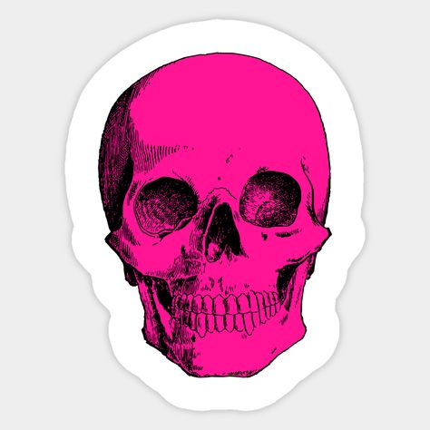 Pink power! -- Choose from our vast selection of stickers to match with your favorite design to make the perfect customized sticker/decal. Perfect to put on water bottles, laptops, hard hats, and car windows. Everything from favorite TV show stickers to funny stickers. For men, women, boys, and girls. Hot Pink Stickers Aesthetic, Hot Pink Stickers, Free Png Stickers, Stickers Rosa, Spooky Stickers, Skull Sticker, Pink Skull, Pink Power, Skull Wallpaper