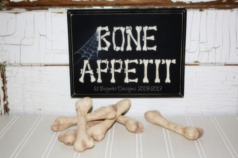 Bone Appetit Sign, Bone Appetit, Hand Painted Halloween, Ghouls Just Wanna Have Fun, Halloween Silhouette, Halloween Wood Signs, Winter Projects, Halloween Silhouettes, Halloween Bash