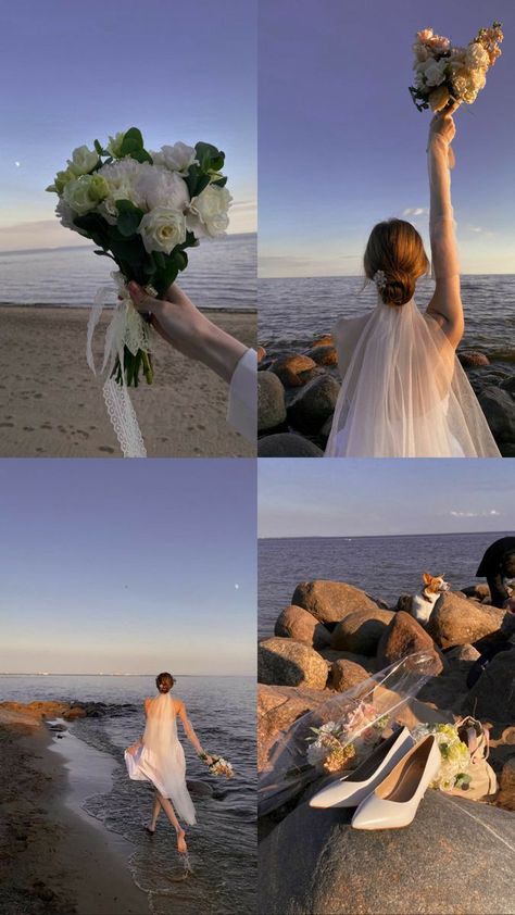 Fairytale Wedding Pictures, Sea Wedding Dress, Pre Wedding Beach Photoshoot, Wedding Photo Beach, Wedding Photoshoot Beach, Beach Prewedding, Pre Wedding Photoshoot Beach, Pose Guide, Romantic Poses