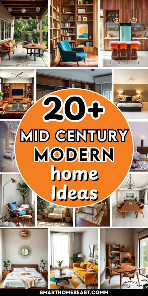 Create timeless elegance with these Mid Century Modern home ideas. From sleek furniture to iconic decor, these designs blend minimalism and functionality for a chic and stylish look. Perfect for transforming any space with retro flair. #MidCenturyModern #HomeDecor #InteriorDesign Mid Century Buffet Styling, Nordic Mid Century Modern, Mid Century Modern Home Interior, Midcentury Living Rooms, Mid Century Decorating Ideas, Apartment Mid Century Modern, Midcentury Modern Apartment, Apartment Mid Century, Mid Century Modern Decor Ideas