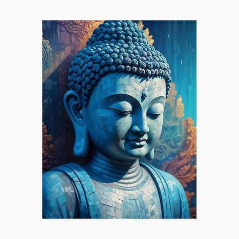 "Blue Buddha Abstract Pixel Art Poster" Poster for Sale by Dev-Ang | Redbubble Pixel Art Poster, Buddha Background, Blue Buddha, Sky Art Painting, Buddha Wall Art, Buddha Art Painting, Buddha Painting, Buddha Art, Poster Poster