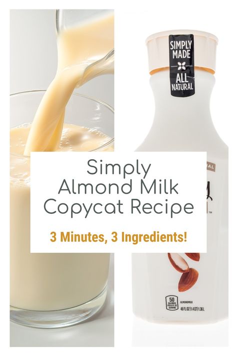 Simply Almond Milk Copycat Recipe with Variations Almond Milk Recipes Homemade, Almond Milk Creamer, Silk Almond Milk, Almond Milk Recipe, Make Almond Milk, Almond Milk Recipes, Homemade Almond Milk, Dairy Free Diet, Blanched Almonds