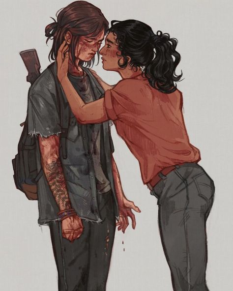 po | you’ve convinced me to post it OKAY gay gay gay🍄🍄🍄 there u go love it when ur covered in blood after torturing someone for information 💓… | Instagram Me And You, Ellie And Dina Fanart, Tlou Fanart, Ellie X Dina, Dina And Ellie, Ellie Dina, Ellie And Dina, Wlw Art, The Last Of Us Ellie