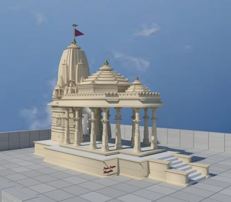 Hindu Temple Design, Temple Cartoon, Hindu Temple Architecture, Hanuman Mandir, Big Temple, Temple Work, Building A Wooden House, Hindu Mandir, Marble Temple