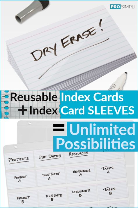 In the classroom, in your dorm room, in your office, in your bedroom... wherever you are, you can track projects, tasks, due dates, study notes, etc. Hang on your wall with just two push pins and you now have a note taking system that can be used for years. What we focus on is what our lives become. Just regular index cards are great, but reusable index cards make this combination an ideal situation for early child development, college students, office cubicles, kitchens, company workrooms, more Index Card Organization, Index Cards Ideas Study, Index Cards Ideas, Classroom Pocket Charts, Diy Index Cards, Index Card Holder, Organize Thoughts, Index Card Holders, Classroom Wishlist