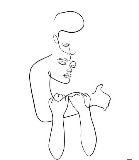 Woman Silhouette Line Art, Aesthetic Drawings To Trace, Line Art Drawings Couple, Marker Tattoos, Love Line Drawing, Line Art Couple, Couple Line Art, Art Abstrait Ligne, Tattoos Aesthetic