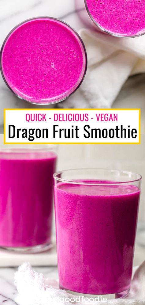 Superfoods Smoothie, Healthy Blender Recipes, Pitaya Smoothie, Vegan Superfoods, Smoothies Breakfast, Apricot Smoothie, Smoothies Vegan, Frozen Cocktail Recipes, Dragon Fruit Smoothie