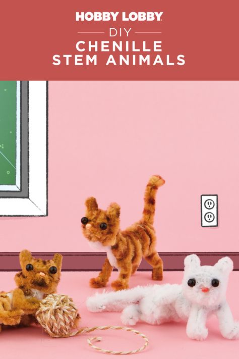 Let your imagination run wild with chenille stem animals – the perfect summer craft activity! Chenille Stem Animals, Hobby Lobby Diy, Summer Craft, Kids Exploring, Craft Activity, Diy Projects Videos, Chenille Stems, Family Crafts, Animal Projects