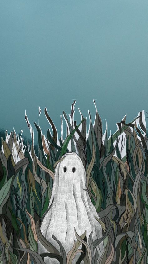 Green Widget, Ghost Illustration, Ghost Wallpaper, Ghost Ghost, Fall October, Wallpaper Halloween, Aesthetic Pinterest, A Ghost, Halloween Fall