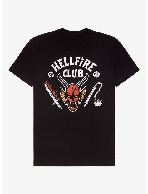 Netflix Theme, Stranger Things Hellfire Club, Stranger Things Hellfire, Stranger Things T Shirt, Tshirt Aesthetic, Stranger Things Tshirt, Hellfire Club, Cool Shirt Designs, Club T Shirt