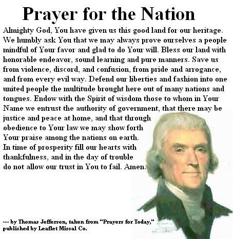 Prayer for the Nation: Thomas Jefferson. AMEN! Prayer For The Nation, Prayers For America, Founding Fathers Quotes, Pray For America, Independance Day, I Love America, We The People, Prayer Warrior, Thomas Jefferson