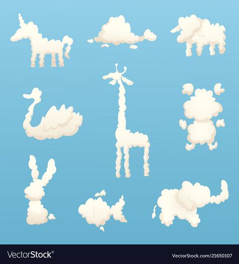 Cloud Animals Art, Cloud Shapes Drawing, Cloud Snacks, Cute Cloud Illustration, Cloud Animals, Cloud Character, Illustration Clouds, Flip Books Art, Sheep Illustration