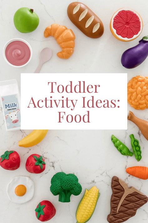 At-Home Preschool Activity Ideas for Toddlers: Food Cooking Theme Preschool Activities, Nutrition Week Activities For Toddlers, Food Related Activities For Kids, Food Toddler Activities, Food Themed Activities For Toddlers, Food Lesson Plans For Preschool, Food Craft Preschool, Food Themed Activities For Kids, Food And Flavors Activities For Toddlers