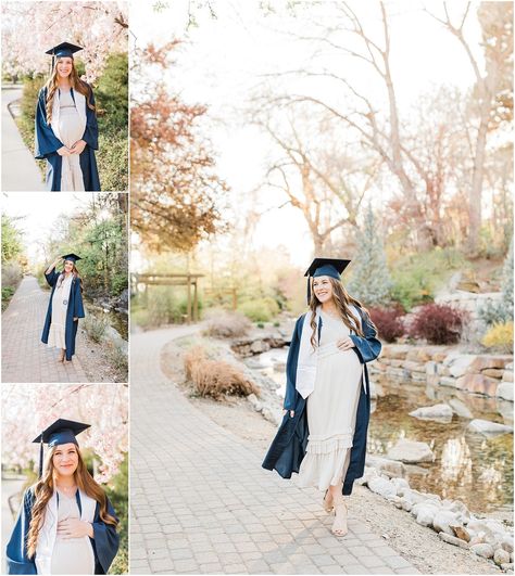 Getting ready to graduate from college? After many long years and a lot of hard work it's time to celebrate and take pictures of this memorable accomplishment! No matter what school in Utah you're graduating from, we would love to take your photos! Graduation Pictures While Pregnant, Graduation Maternity Pictures, Graduation Pregnancy Announcement, Maternity Graduation Photos, Pregnant Graduation Pictures, Convocation Photography, Graduation Inspiration, Grad Poses, Phd Graduation