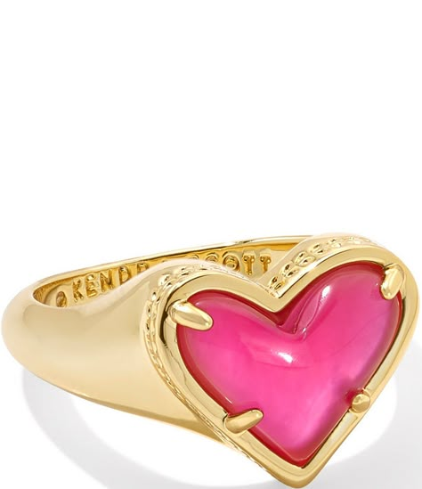 From Kendra Scott, this ring features:Band ring14k gold over brass Adjustable closureApprox.  0.57" L X 0.5" W   Imported. Chuncky Rings, Preppy Rings, Heart Band, Lover Jewelry, Preppy Jewelry, Must Buy, Jewelry Accessories Ideas, Nail Jewelry, Big Gifts