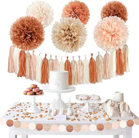 Amazon.com: AOBKIAT Boho Wedding Decorations Set,28 PCS Dusty Brown Tissue Paper Pom Poms,Circle Dots Garland Paper Tassels Hanging Backdrop for Baby Shower,Birthday,Bridal Showers,Fall Party Supplies : Home & Kitchen Brown Tissue Paper, Hanging Backdrop, Paper Tassels, Garland Paper, Dusty Brown, Tissue Pom Poms, Tissue Paper Pom Poms, Paper Pom Poms, Fall Bridal Shower