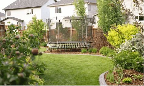 8 Backyard Trampoline Ideas to Transform Your Outdoor Space Trampoline Backyard Landscaping, Landscaping Under Trampoline Ideas, Trampoline Ideas Landscapes, Backyard With Trampoline, Backyard Trampoline Ideas, Trampoline Landscape Ideas, Under Trampoline Ideas, Trampoline Landscaping, Kids Garden Play Area