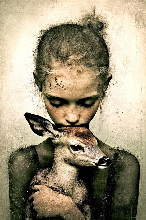 Capture the essence of raw emotion and connection with this stunning digital art print featuring a melancholic girl embracing a fawn. This piece blends surrealism with humanistic storytelling, evoking deep emotion through its moody, textured tones and artistic distressing. Perfect for lovers of dark, fantasy, and wildlife-inspired art, this artwork will make a striking statement in any space. 🖤 Details: ✔ Instant Digital Download - No physical product will be shipped ✔ High-resolution 24x36" JPG - Crisp and detailed for large format printing ✔ Perfect for home, office, or gallery decor ✔ Great gift for art lovers, dreamers, and those who appreciate deep, soulful artwork. This listing contains one 24x36 inch digital file at 300 DPI which can be downsized for your convenience. HOW TO DOWNLO Gallery Decor, Nature Inspired Art, Raw Emotion, Large Format Printing, Art Whimsical, Gifts For Art Lovers, Digital Art Print, Whimsical Art, Child's Room