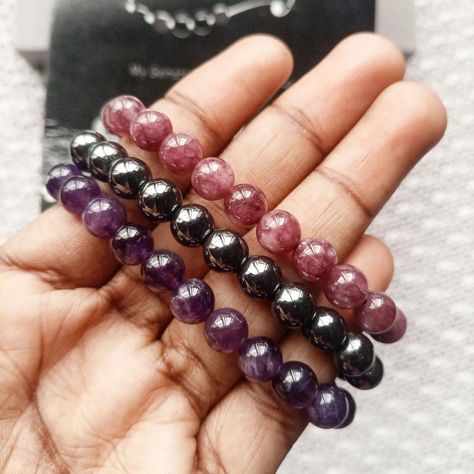 ~Natural Stone Bracelets 🌿~ Amethyst• Hematite• Lepidolite 🔌 Style: Unisex Stone size: 8mm Band style: Elastic 🛍️3pcs: ₦31,000 🔌 Shop via DM. 🔌We look forward to curating thoughtful Gemstone gifts for you and your loved ones. 🔌 Click link in bio (WhatsApp) for enquiries. 🔌 Doorstep delivery is available Nationwide. Lagos State (₦2,000 - ₦4,500). Other States (₦4,000 - ₦6,000) #beadsbyinnybracelet #Beadsbyinny #gemstonebracelet #friendshipgoals💕 #jewelrydesigner #giftsinsurulere #na... Bio Whatsapp, Stone Bracelets, Gifts Fo, Natural Stone Bracelets, Gemstone Bracelets, Stone Bracelet, Natural Stone, Natural Stones, Link In Bio