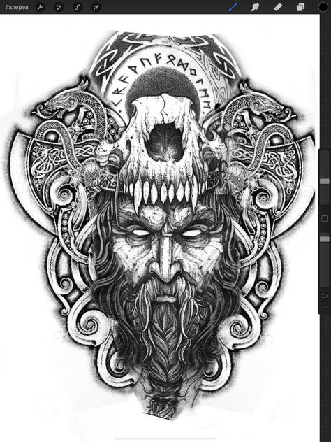 Viking Tattoos Chest, Viking Tattoos Design, Viking Chest Tattoo Men, Nordic Back Tattoo, Viking Gods Tattoo, Upper Shoulder Tattoo, Tattoo Odin, Nordic Tattoos, Loki Tattoo