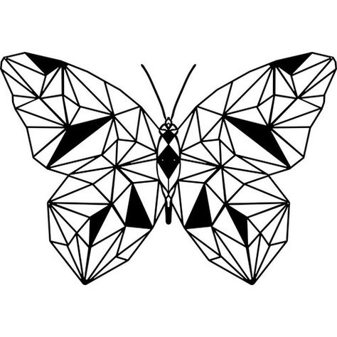 Geometric Tattoo Butterfly, Butterfly 3d, Gangsta Tattoos, Polygon Art, Butterfly Illustration, Deep Art, Colouring Pics, Butterfly Wall Decor, Geometry Pattern