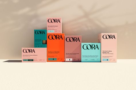 Period product and wellness brand Cora rebrands to “feel more like self care” - Design Week Mother Design, Period Care, Wellness Company, Modern Color Palette, It Goes On, Beauty Packaging, Brand Building, Display Font, Font Design