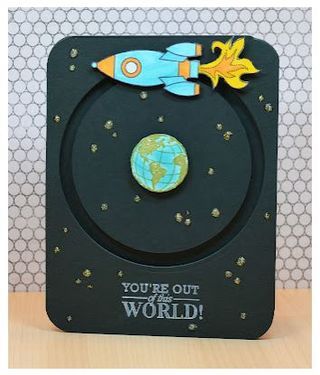 Diy Interactive Cards, Spinner Card, Slider Cards, Boy Cards, 카드 디자인, Interactive Cards, Rocket Ship, Kids Birthday Cards, Papertrey Ink