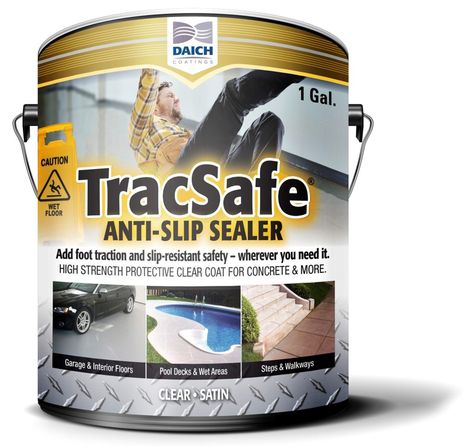 New DIY TracSafe® Anti-Slip Sealer Provides an Instant Safety Solution - Extreme How To Transparent Concrete, Types Of Flooring Materials, Concrete Floor Coatings, Concrete Resurfacing, Concrete Sealer, Concrete Coatings, Garage Interior, Concrete Porch, Stained Concrete