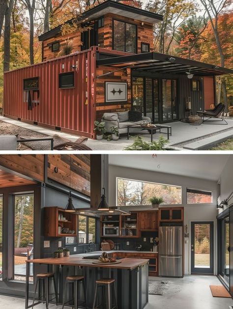 Shipping Container Barn, Maximalist House, Tiny House Kits, Garage Guest House, Diy Cabin, Storage Container Homes, Storage Building, Container Ideas, Shipping Container House Plans