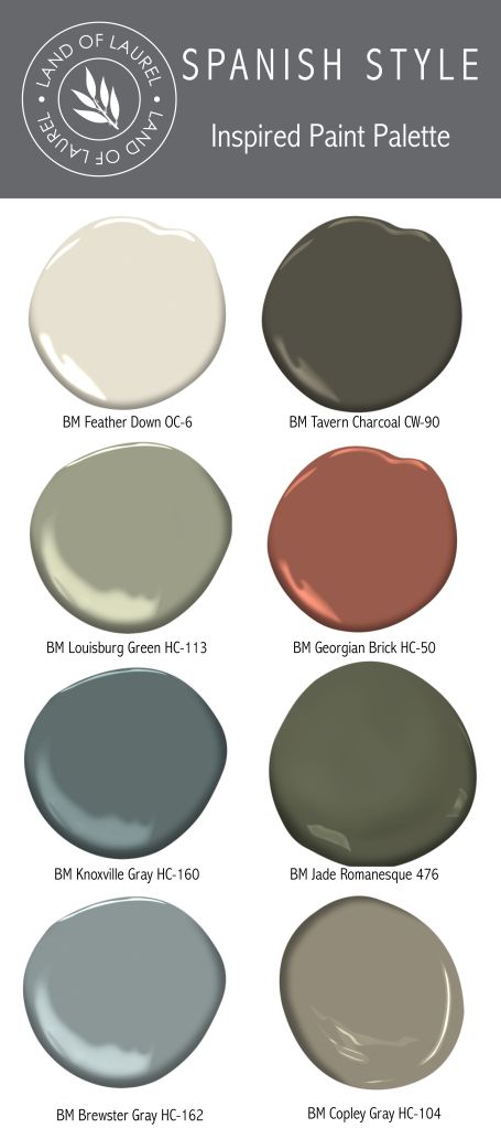 6 No-Fail Whole House Paint Color Palettes – Land of Laurel Western Style Paint Colors, Boho Home Paint Colors Interior, Whole House Green Paint Scheme, Spanish House Color Palette, Spanish Style Home Paint Colors, Painting Ideas House Interior Color Schemes, Yellow House Color Scheme Exterior, Interior Paint Schemes Whole House, Spanish Style Home Color Palette