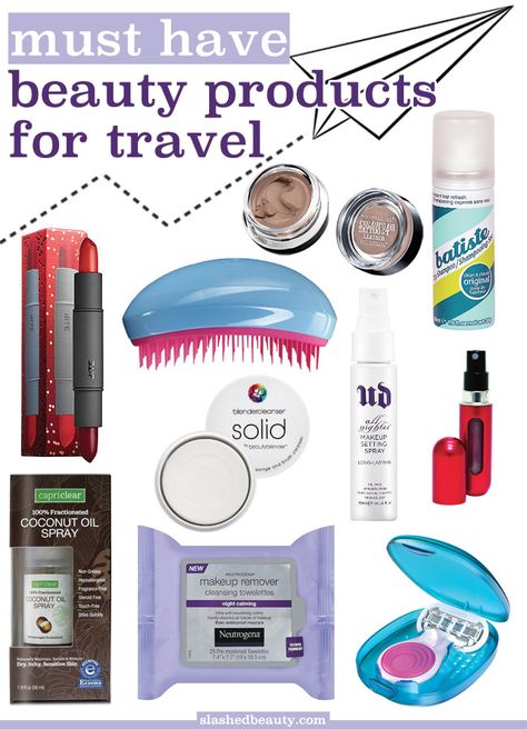 Don't let your beauty routine suffer when on vacation! Click through for the full list of ten must have beauty products for travel Must Have Beauty Products, Beauty Routine Planner, Coconut Oil Spray, Makeup Setting Spray, Travel Essentials For Women, Beauty Must Haves, Travel Beauty, What To Pack, Beauty Routine