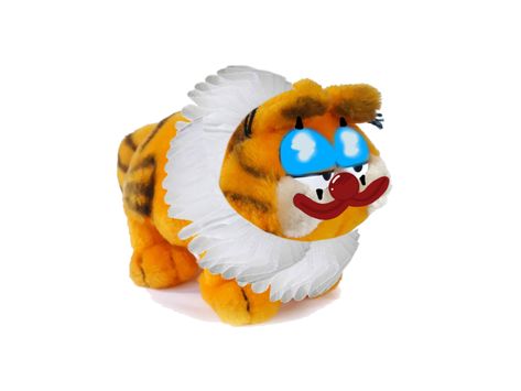 Clown Garfield Plush, Clown Garfield, Afycso Aesthetic, Garfield Stuff, Sticker Ig, Clowncore Aesthetic, Garfield Plush, Animated Cats, Garfield Images