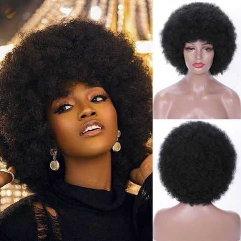 Recreate Outfits, Fluffy Wig, Short Afro Wigs, Afro Wig, Black Afro, Short Afro, Afro Wigs, Fluffy Hair, Party Hairstyles